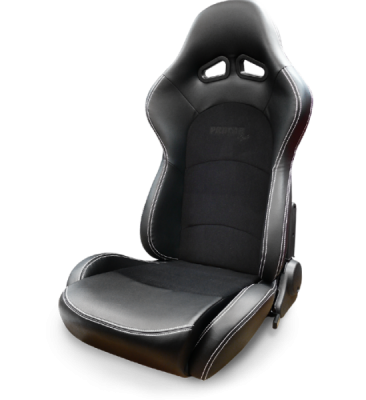 Procar - Mustang ProCar Evolution Sport Recliner, Black Vinyl with Black Velour, Left