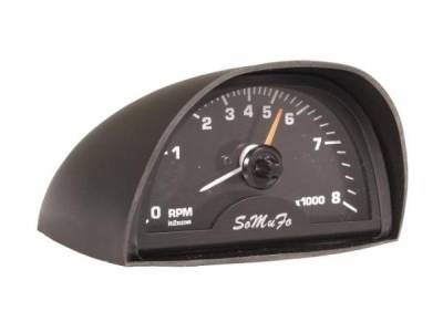 Scott Drake - 65-70 Mustang Hood Mounted Tach (with Black Face, 8000 RPM