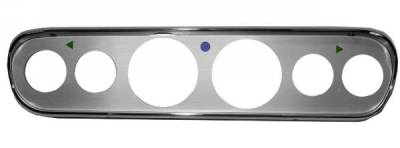 Scott Drake - 65 - 66 Mustang Custom 6 Hole Brushed Aluminum Gauge Bezel