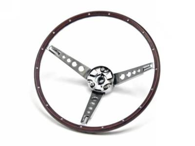 Scott Drake - 1967 Mustang  Deluxe Steering Wheel Assembly (Woodgrain)