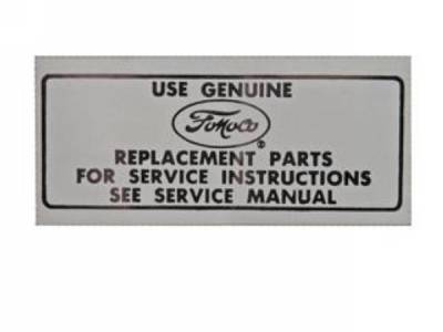 Scott Drake - 66-73 Mustang Air Cleaner Service Instructions Decal