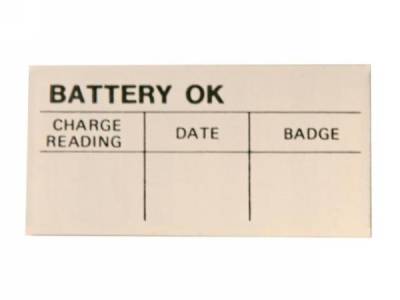 Scott Drake - 1964 - 1970 Mustang Battery Test O.K. Decal