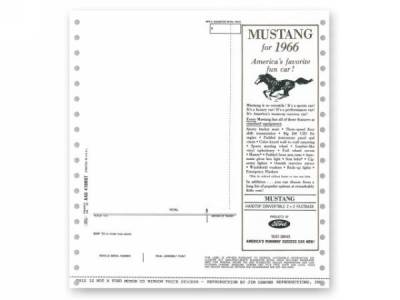 Scott Drake - 1966 Mustang  New Car Window Price Sticker