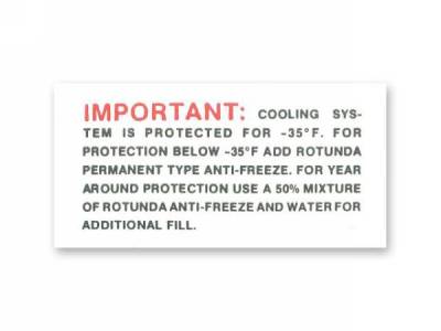 Scott Drake - 1964-1966 MustangCooling Warning Decal