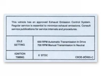 Scott Drake - 390-428-4V Auto/Manual Transmission Emission Decal