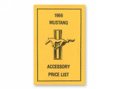 Scott Drake - 1966 Mustang Accessory Price List