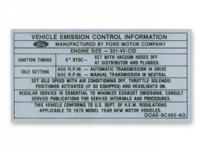 Scott Drake - 351-4V Auto/Manual Transmission Emission Decal
