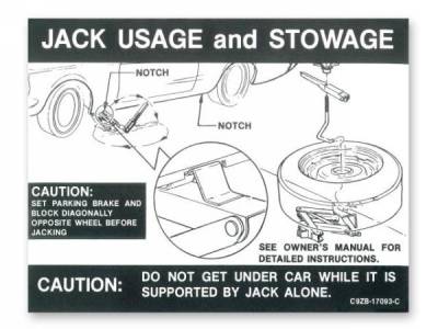 Scott Drake - 1969 - 1970 Mustang  Jack Instructions (Regular Wheel)