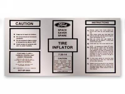 Scott Drake - 1969 Mustang  Space Saver Inflator Bottle Decal