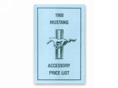 Scott Drake - 1968 Mustang Accessory Price List