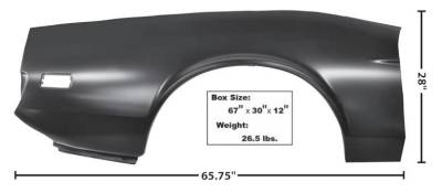 Dynacorn | Mustang Parts - 71 - 73 Mustang Right Full Quarter Panel, Convertible