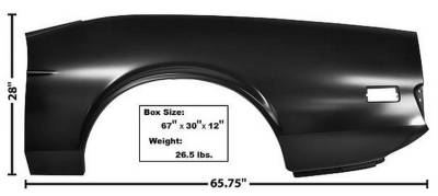 Dynacorn | Mustang Parts - 71 - 73 Mustang Left Hand Full Quarter Panel, Convertible