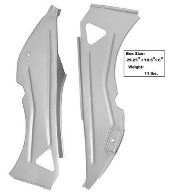 Dynacorn | Mustang Parts - 67 - 68 Mustang Inner Quarter Structure Braces, Convertible