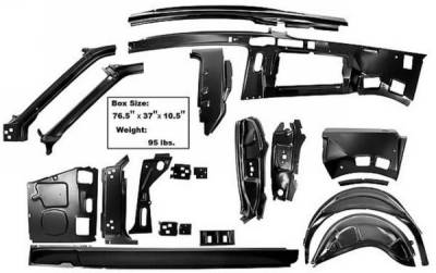 Dynacorn | Mustang Parts - 67 - 68 Mustang Fastback Quarter and Door Frame Sheet Metal Component Kit, LH