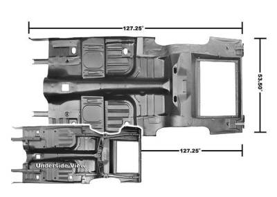 Dynacorn | Mustang Parts - 65 - 68 Mustang Complete Floor & Trunk Pan, Coupe/Fastback