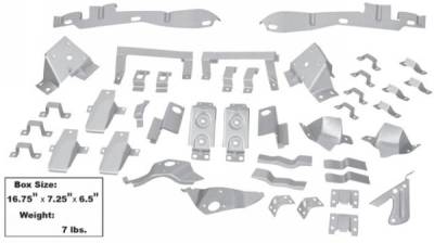 Dynacorn | Mustang Parts - 67 - 68 Mustang Fastback Interior Body Bracket Kit, 42 Pieces