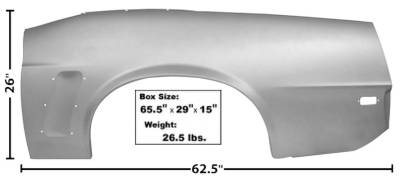 Dynacorn | Mustang Parts - 69 Mustang Convertible Right Complete Quarter Panel