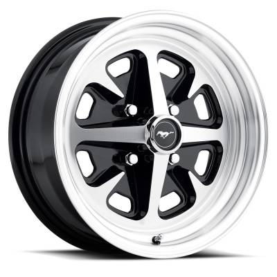 Legendary Wheel Co. - 64 - 73 Mustang 15 x 6 Legendary Magnum 400 Alloy Wheels- Gloss Black / Machined