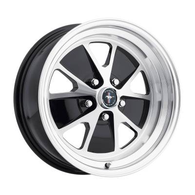 Legendary Wheel Co. - 64 - 73 Mustang 17 x 7 Styled Alloy Wheel - Gloss Black / Machined