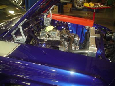 Engine compartment, installed new brake booster and clutch system.