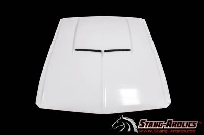 Stang-Aholics - 1967 Mustang Fiberglass Hood with 67 shelby style hood scoop, Long Hood