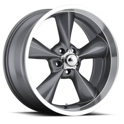 Voxx - 64 - 73 Mustang Old School Gun Metal Machined Lip Wheel 20 X 8.5 , 5.00" bs, Set of 4