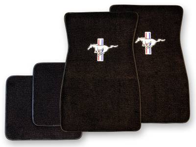 Scott Drake - 1964 - 1973 Mustang  Embroidered Carpet Floor Mats (Black)