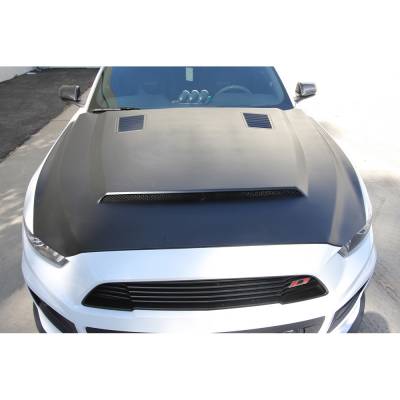 Anderson Composites Mustang Parts - 2015 - 2016 MUSTANG SUPER SNAKE Fiberglass Hood