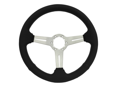 Auto Pro - 64 - 73 Mustang 14" Volante 6 Bolt STEERING WHEEL KIT, BLK Stitch Perf