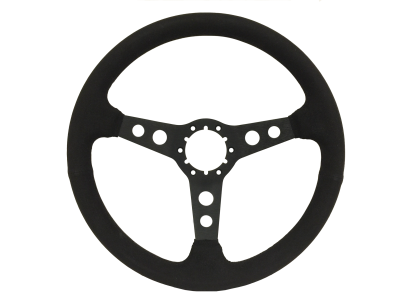 Auto Pro - 64 - 73 Mustang 14" Volante 6 Bolt STEERING WHEEL KIT, Ultralux Suede, Hole Spoke