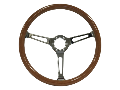 Auto Pro - 64 - 73 Mustang 15" Volante 6 Bolt STEERING WHEEL KIT, Wood Chrome