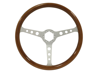 Stang-Aholics - 79 - 82 Mustang 15" Volante 6 Bolt STEERING WHEEL KIT, Brushed, Wood