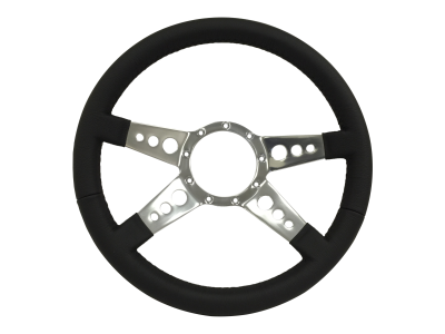 Auto Pro - 64 - 73 Mustang 14" Volante 9 Bolt STEERING WHEEL KIT, GT, 4 Spoke, Holes