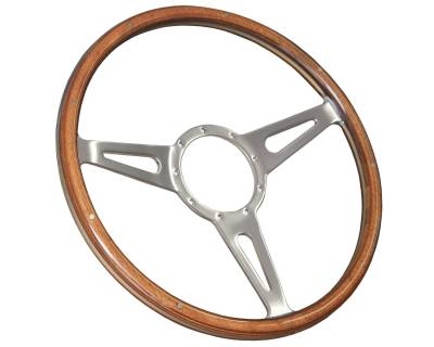Auto Pro - 64 - 73 Mustang 15" Volante 9 Bolt STEERING WHEEL KIT, Wood Shelby Style