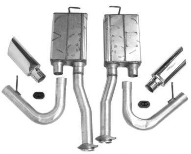 SpinTech Performance Mufflers - 86-95 MUSTANG SpinTech 2 1/2in SIDE EXIT KIT with Tips, Choose your style