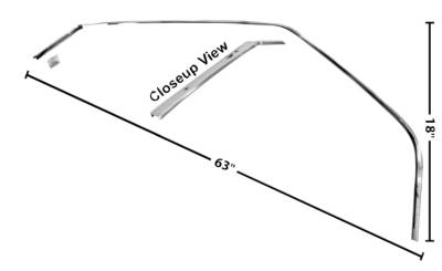 Dynacorn | Mustang Parts - 69 - 70 Mustang Fastback RH Drip Rail Sash, Stainless