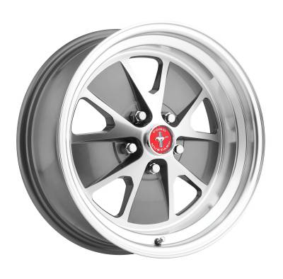 Legendary Wheel Co. - 64 - 73 Mustang 17 x 8 Styled Alloy Wheel - Charcoal / Machined