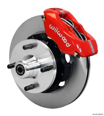 Wilwood Engineering Brakes - 64 - 66 Mustang Wilwood 4 Lug Front Disc Brake Kit, Red Calipers