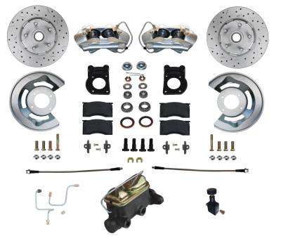 Scott Drake - 1964 - 1966 Mustang Manual Front Disc Brake Conversion Kit w/ Drilled and Slotted Rotors (V8)