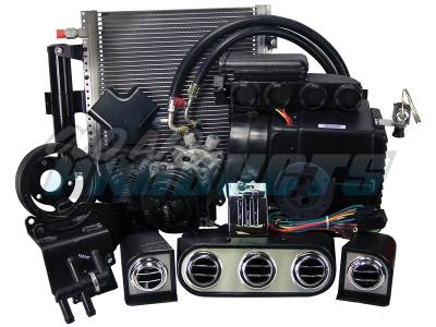 Old Air Products - 65 - 66 Mustang Hurricane A/C System for 6 cylinder w/ alternator electronic controls