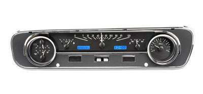 Dakota Digital Gauges & Accessories - 64 - 65 Mustang Standard Interior VHX Instruments, Black Alloy Gauge Face