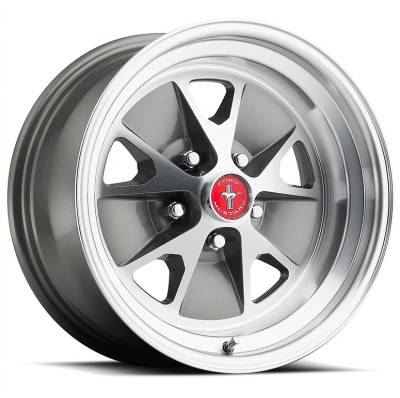 Legendary Wheel Co. - 65 - 67 Mustang 15 x 7 Styled Alloy Wheel, Charcoal / Machined
