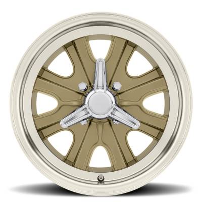 Legendary Wheel Co. - 15 x 7 Legendary HB44 Alloy Wheel, 4 on 4.5 BP, 4.25 BS, 4 Lug, Gold Haze