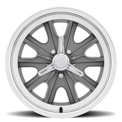 Legendary Wheel Co. - 15 x 7 Legendary HB45 Alloy Wheel, 5 on 4.5 BP, 4.25 BS, 5 Lug, Charcoal / Machined