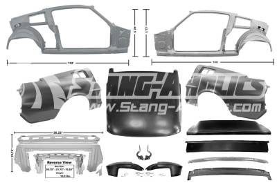 Dynacorn | Mustang Parts - 68 Mustang Coupe to Fastback Sheet Metal Conversion Kit