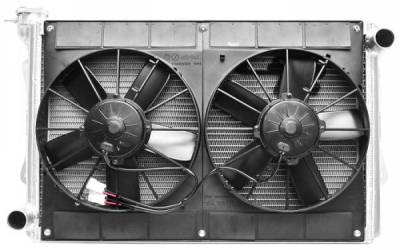 C & R Racing - 64 - 66 Mustang Radiator Module 5.0 Coyote 11" Fans, Extruded Tube