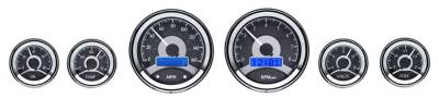 Dakota Digital Gauges & Accessories - 64 - 66 Mustang Six Gauge Round, Analog VHX Instrument, Black Alloy Gauge Face