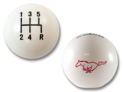 Drake Muscle Cars - 2005 - Up Mustang Shifter Ball, 5 Speed, White