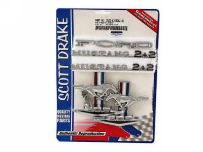 Scott Drake - 65-66 Mustang Fastback Emblem Kit (8 Cylinder)