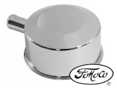 Scott Drake - 65-66 Mustang Oil Cap with Tube (FoMoCo logo, Chrome)